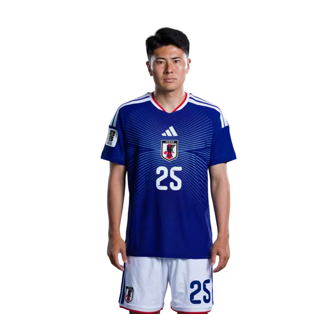 Japan National Football Team 2026 World Cup Jersey (Player Version/Match Kit) — Defenders: No. 21 Hiroki Ito, No. 22 Takehiro Tomiyasu, No. 25 Junya Suzuki/サッカー日本代表 2026年ワールドカップ用ユニフォーム（選手仕様／マッチモデル） — ディフェンダー：No.21 伊藤洋輝、No.22 冨安健洋、No.25 鈴木準弥