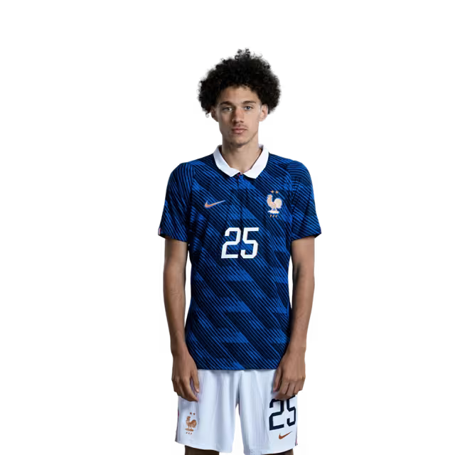 France National Football Team 2026 World Cup Jersey (Player Version/Match Issue) — Midfielders: No. 14 Adrien Rabiot, No. 18 Warren Zaïre-Emery, No. 24 Rayan Cherki, No. 25 Maghnes Akliouche / Maillot de l'équipe de France de football