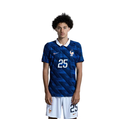 France National Football Team 2026 World Cup Jersey (Player Version/Match Issue) — Midfielders: No. 14 Adrien Rabiot, No. 18 Warren Zaïre-Emery, No. 24 Rayan Cherki, No. 25 Maghnes Akliouche / Maillot de l'équipe de France de football