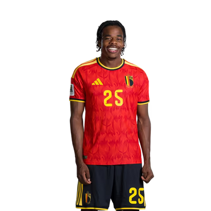 Belgium National Football Team – 2026 World Cup Jersey (Player Version/Match Version) – Defenders: No. 18 Joaquin Seys, No. 21 Timothy Castagne, No. 25 Nathan Ngoy/ Verdedigers: nr. 18 Joaquin SEYS, nr. 21 Timothy CASTAGNE, nr. 25 Nathan NGOY