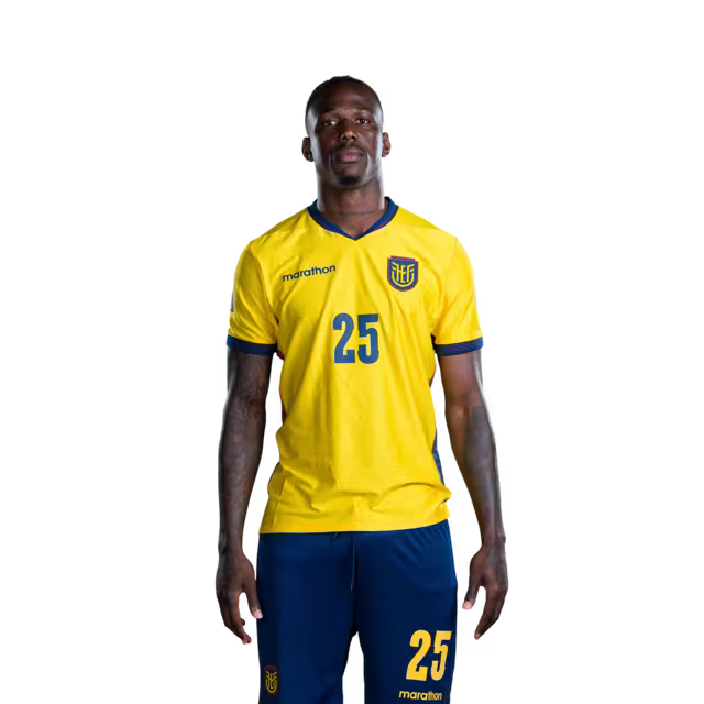Ecuador National Football Team 2026 World Cup Jersey (Player Version/Match Version) — Defenders: No. 25 Jackson Porozo, No. 26 Yaimar Medina/ Defensores: N.° 25 Jackson POROZO, N.° 26 Yaimar MEDINA