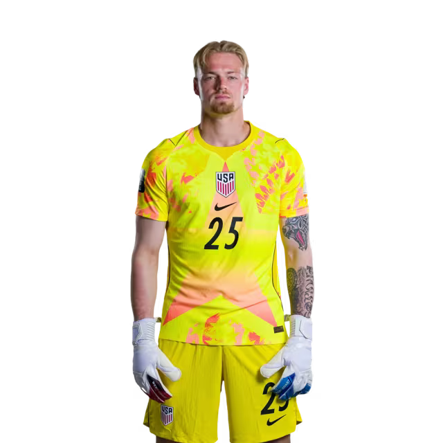 USA 2026 World Cup Jerseys - Player Version, Match Version - Goalkeepers: 1 Matt TURNER, 24 Matt FREESE, 25 Chris BRADY