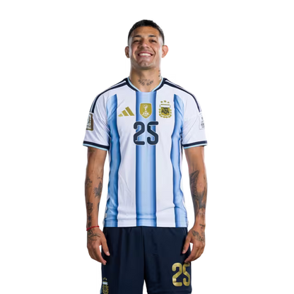 Argentina National Football Team 2026 World Cup Jersey (Player Version/Match Version) — Defenders: No.25 Facundo MEDINA, No.26 Nahuel MOLINA / Defensores: No.25 Facundo MEDINA, No.26 Nahuel MOLINA