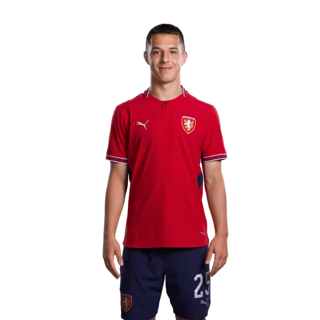 Czech Republic National Team 2026 World Cup Jersey (Player/Match Version) — Midfielders: No. 18 Michal Sadílek, No. 22 Tomáš Souček, No. 24 Alexandr Sojka, No. 25 Hugo Sochůrek/ Dres české fotbalové reprezentace pro mistrovství světa