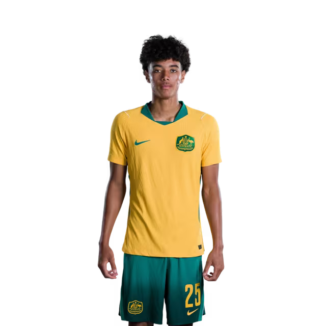 Australia National Soccer Team 2026 FIFA World Cup Jerseys (Player Version and Match Version) – Defenders: #16 Aziz BEHICH,#19 Harry SOUTTAR, #21 Cameron BURGESS, #25 Lucas HERRINGTON