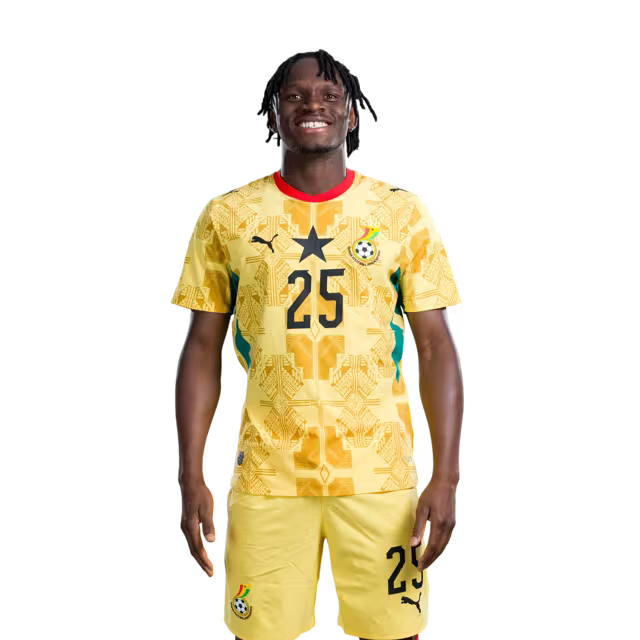 Ghana National Football Team 2026 World Cup Jersey (Player Version/Match Version) — Forwards: No.24 Ernest NUAMAH, No.25 Prince ADU
