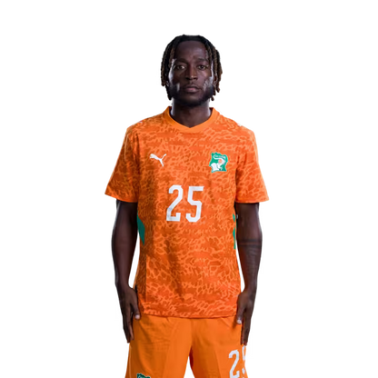 Côte d'Ivoire National Team 2026 World Cup Jersey (Player/Match Version) — Midfielders: No. 18 Ibrahim Sangaré, No. 25 Parfait Guiagon, No. 26 Christ Inao Oulai/ Milieux de terrain : n° 18 Ibrahim Sangaré, n° 25 Parfait Guiagon, n° 26 Christ Inao Oulai