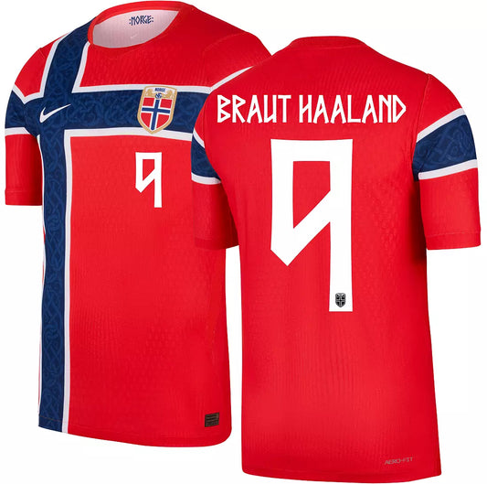 2026 World Cup Haaland Norway Soccer Jersey Player Version  Match Version - No.9 Home Red and Away Black