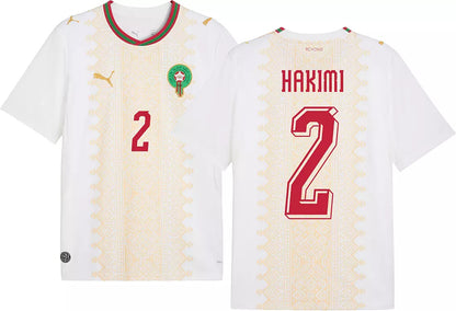 2026 World Cup Hakimi Morocco Soccer Jersey Player Version  Match Version - No.2 Home Red and Away White
