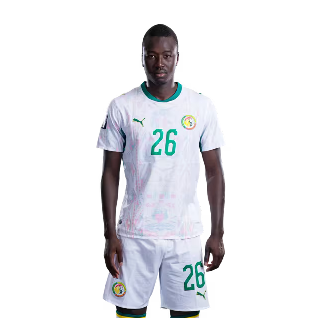 Senegal National Football Team 2026 World Cup Jersey (Player Version/Match Version) — Midfielders: No.17 Pape Matar SARR, No.21 Habib DIARRA,No.22 Bara Sapoko NDIAYE,No.26 Pape GUEYE / Equipe nationale de football sénégal