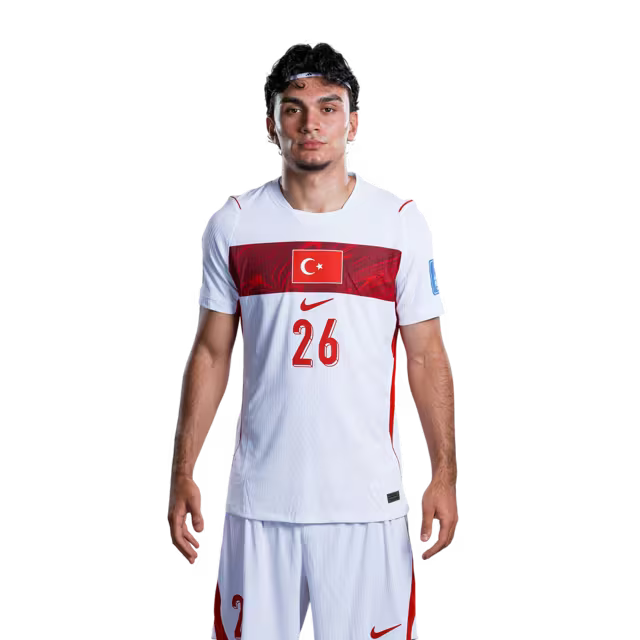 Türkiye 2026 Dünya Kupası Forması - Oyuncu Versiyonu - Forvetler: No. 21 Barış Alper YILMAZ, No. 24 Oğuz AYDIN, No. 26 Can UZUN