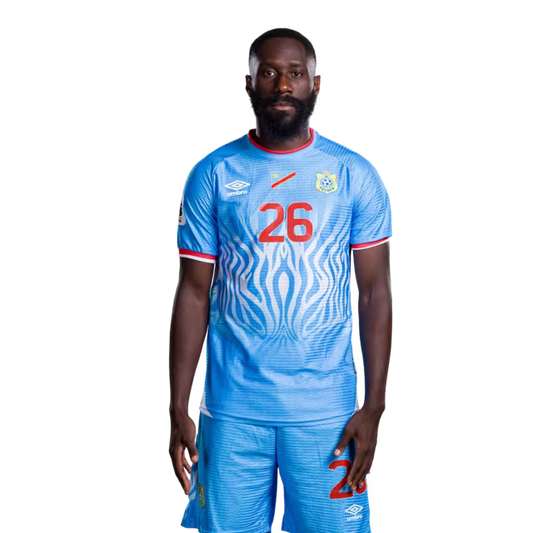 Congo DR National Football Team 2026 World Cup Jersey (Player Version/Match Version) — Defenders: No.24 Gedeon KALULU, No. 26 Arthur MASUAKU / Défenseurs : N°24 Gedeon KALULU, N°26 Arthur MASUAKU