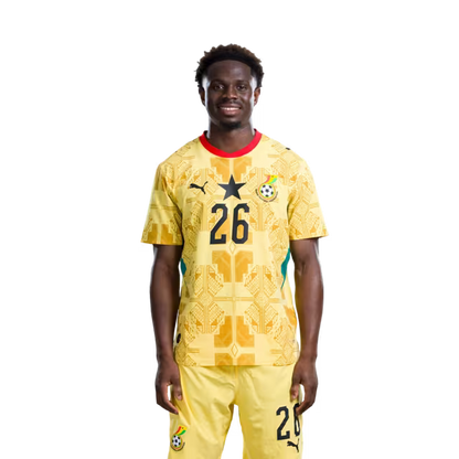 Ghana National Football Team 2026 World Cup Jersey (Player Version/Match Version) — Defenders: No.21 Kojo Peprah OPPONG, No.23 Derrick LUCKASSEN,No.26 Marvin SENAYA