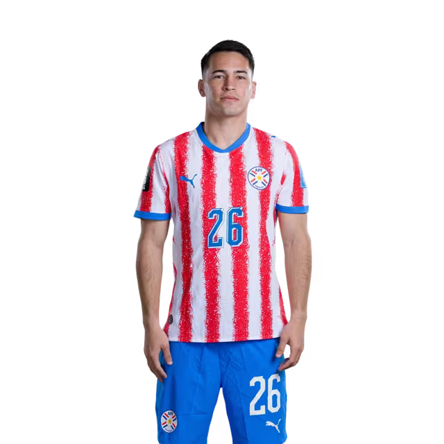Paraguay National Football Team 2026 FIFA World Cup Jersey (Player/Match Version) – Defenders: No. 15 Gustavo GÓMEZ, No. 26 Alexandro MAIDANA / Defensores: No 15 Gustavo GOMEZ, No 26 Alexandro MAIDANA