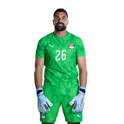 Egypt National Football Team 2026 World Cup Jersey (Player/Match Version) — Goalkeepers: No. 1 Mohamed El Shenawy, No. 16 El Mahdy Soliman, No. 23 Mostafa Shobeir, No. 26 Mohamed Alaa./ قميص المنتخب المصري لكرة القدم لكأس العالم