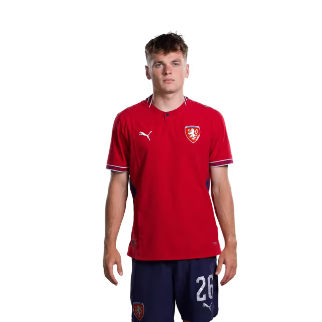 Czech Republic National Football Team 2026 World Cup Jersey (Player/Match Version) — Forwards: No. 13 Mojmír Chytil, No. 15 Pavel Šulc, No. 19 Tomáš Chorý, No. 26 Denis Višinský/ Dres české fotbalové reprezentace pro mistrovství světa