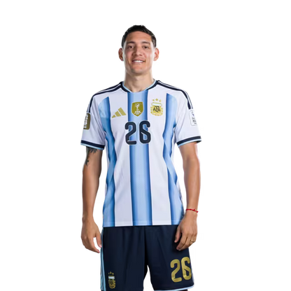 Argentina National Football Team 2026 World Cup Jersey (Player Version/Match Version) — Defenders: No.25 Facundo MEDINA, No.26 Nahuel MOLINA / Defensores: No.25 Facundo MEDINA, No.26 Nahuel MOLINA