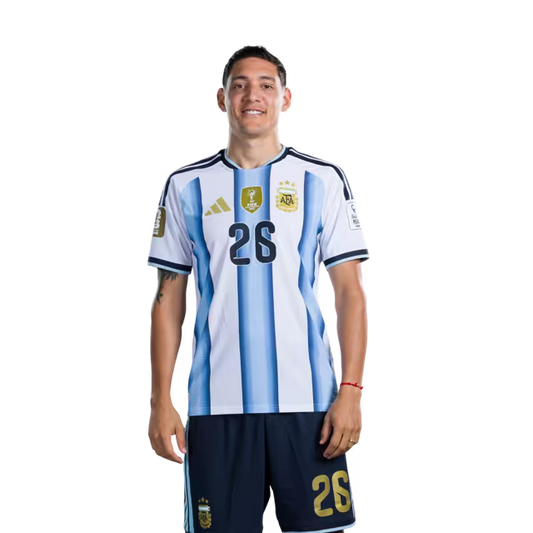 Argentina National Football Team 2026 World Cup Jersey (Player Version/Match Version) — Defenders: No.25 Facundo MEDINA, No.26 Nahuel MOLINA / Defensores: No.25 Facundo MEDINA, No.26 Nahuel MOLINA
