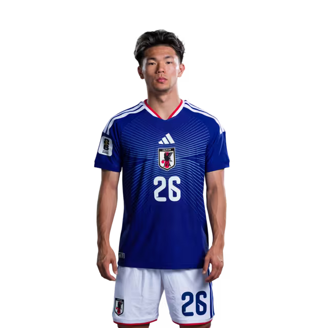 Japan National Football Team 2026 World Cup Jersey (Player Version/Match Kit) — Forwards: No. 19 Koki Ogawa, No. 26 Kento Shiogai/サッカー日本代表 2026年ワールドカップ ユニフォーム（選手用／マッチモデル） — フォワード：No.19 小川航基、No.26 塩貝健人