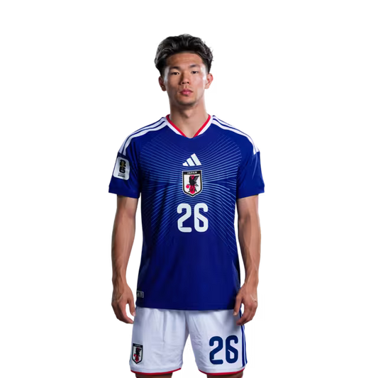 Japan National Football Team 2026 World Cup Jersey (Player Version/Match Kit) — Forwards: No. 19 Koki Ogawa, No. 26 Kento Shiogai/サッカー日本代表 2026年ワールドカップ ユニフォーム（選手用／マッチモデル） — フォワード：No.19 小川航基、No.26 塩貝健人