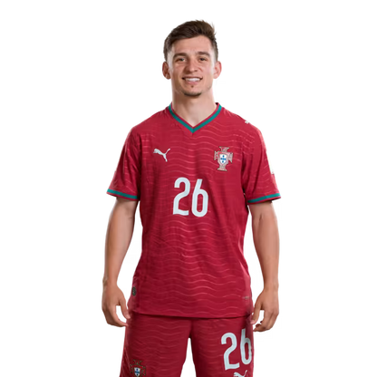 Portugal National Football Team 2026 World Cup Jersey (Player Version/Match Version) — Forwards: No. 19 Gonçalo Guedes, No. 26 Francisco Conceição / Avançados: Nº 19 GONCALO GUEDES, Nº 26 FRANCISCO CONCEICAO