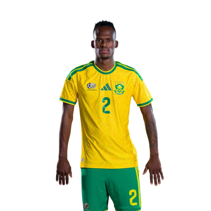 South Africa National Football Team 2026 World Cup Jersey (Player Version/Match Version) — Defenders: No.2 Thabang MATULUDI, No.3 Khulumani NDAMANE,No.6 Aubrey MODIBA