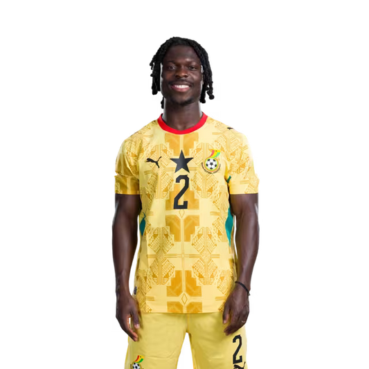 Ghana National Football Team 2026 World Cup Jersey (Player Version/Match Version) — Defenders: No.2 Alidu SEIDU, No.4 Jonas ADJETEY,No.6 Abdul MUMIN