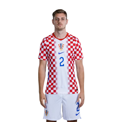 Croatia National Football Team 2026 World Cup Jersey (Player Version/Match Version) — Defenders: No. 2 Josip Stanišić, No. 3 Marin Pongračić, No. 4 Joško Gvardiol / Obrambeni igrači: Br. 2 Josip STANIŠIĆ, Br. 3 Marin PONGRAČIĆ, Br. 4 Joško GVARDIOL