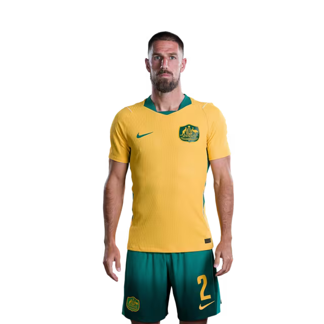 Australia National Soccer Team 2026 FIFA World Cup Jerseys (Player Version and Match Version) – Defenders: #2 Milos DEGENEK,#3 Alessandro CIRCATI, #4 Jacob ITALIANO