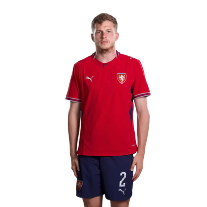 Czech Republic National Football Team 2026 World Cup Jersey (Player/Match Version) — Defenders: No. 2 David Zima, No. 3 Tomáš Holeš, No. 4 Robin Hranáč/ obránci: č. 2 David Zima, č. 3 Tomáš HOLES, č. 4 Robin HRANAC