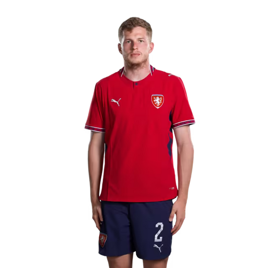 Czech Republic National Football Team 2026 World Cup Jersey (Player/Match Version) — Defenders: No. 2 David Zima, No. 3 Tomáš Holeš, No. 4 Robin Hranáč/ obránci: č. 2 David Zima, č. 3 Tomáš HOLES, č. 4 Robin HRANAC