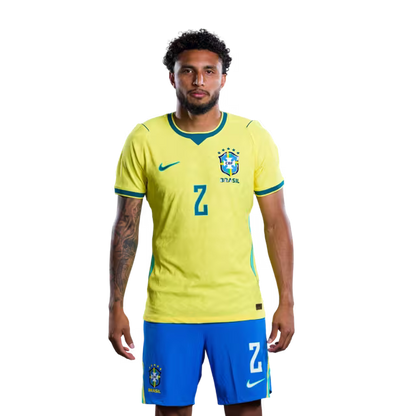 Brazil National Team 2026 World Cup Jersey (Player Version/Match Version) – Midfielders: No. 2 Ederson Silva, No. 5 Casemiro, No. 8 Bruno Guimarães/ Meio-campistas: Nº 2 EDERSON SILVA, Nº 5 CASEMIRO, Nº 8 BRUNO GUIMARÃES
