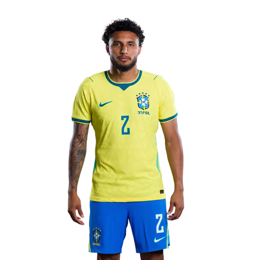 Brazil National Team 2026 World Cup Jersey (Player Version/Match Version) – Midfielders: No. 2 Ederson Silva, No. 5 Casemiro, No. 8 Bruno Guimarães/ Meio-campistas: Nº 2 EDERSON SILVA, Nº 5 CASEMIRO, Nº 8 BRUNO GUIMARÃES