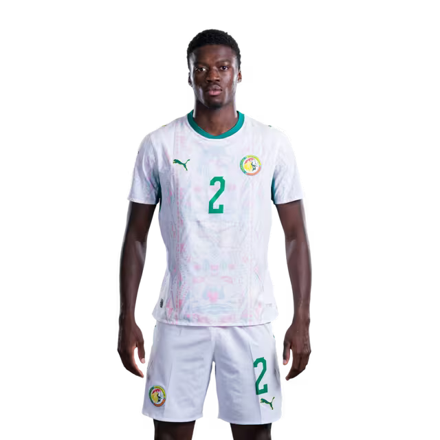 Senegal National Football Team 2026 World Cup Jersey (Player Version/Match Version) — Defenders: No.2 Mamadou SARR, No.3 Kalidou KOULIBALY,No.4 Abdoulaye Seck / Defenseurs : No. 2 mamadou sarr, no. 3 kalidou koulibaly, no. 4 abdoulaye seck