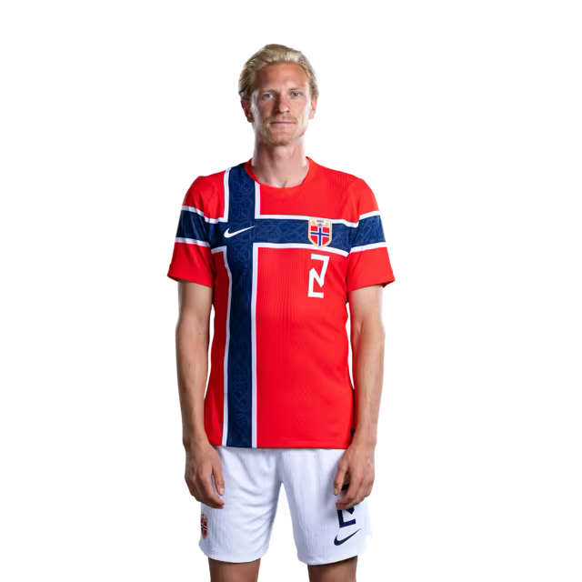 Norway National Football Team 2026 World Cup Jersey (Player Version/Match Version) — Midfielders: No. 2 Morten Thorsby, No. 6 Patrick Berg, No. 8 Sander Berge / Midtbanespillere: Nr. 2 Morten Thorsby, Nr. 6 Patrick BERG, Nr. 8 Sander BERGE