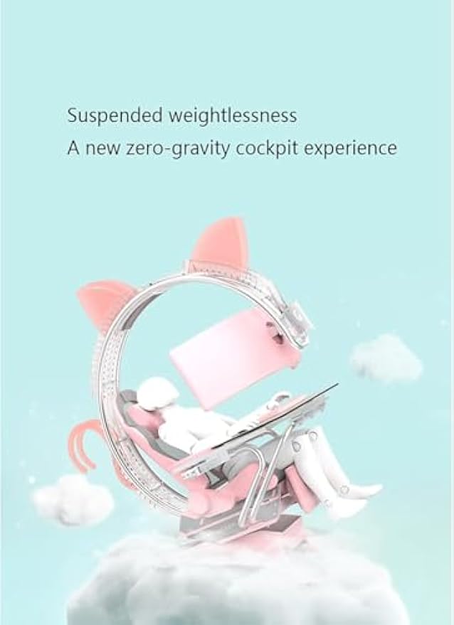 Pink Computer Workstation, Girl's Seat Gaming Cockpit, All-in-One E-Sports Space Capsule Computer Chair/Gaming Chair, Gift for Girls