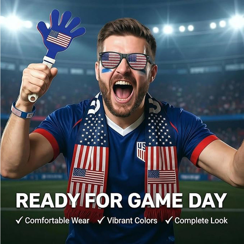 6pcs Set The 2026 American Celebration,USA World Cup Fan Kit,Complete Soccer Cheer Accessories Set