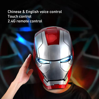 Premium Iron Man MK5 Helmet: 1:1 Wearable Display with Hydro-Brushed Mask, Color-Shifting Lights & Quad-Control System