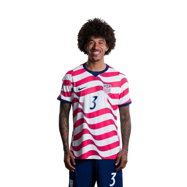 USA 2026 World Cup Jersey - Player Version - Match Version - Defenders: 2 Sergino DEST, 3 Chris RICHARDS, 5 Antonee ROBINSON