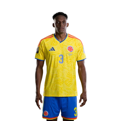 Colombia National Team 2026 World Cup Jersey (Player Version/Match Version) — Defenders: No. 2 Daniel Muñoz, No. 3 Jhon Lucumí, No. 4 Santiago Arias./Defensas: N.º 2 Daniel Muñoz, N.º 3 Jhon Lucumí, N.º 4 Santiago Arias.