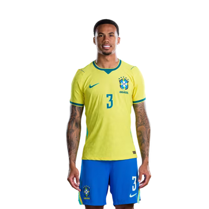 Brazil National Team 2026 World Cup Jersey (Player Version/Match Version) — Defenders: No. 3 Gabriel Magalhães, No. 4 Marquinhos, No. 6 Alex Sandro/ Defensores: Nº 3 GABRIEL MAGALHÃES, Nº 4 MARQUINHOS, Nº 6 ALEX SANDRO