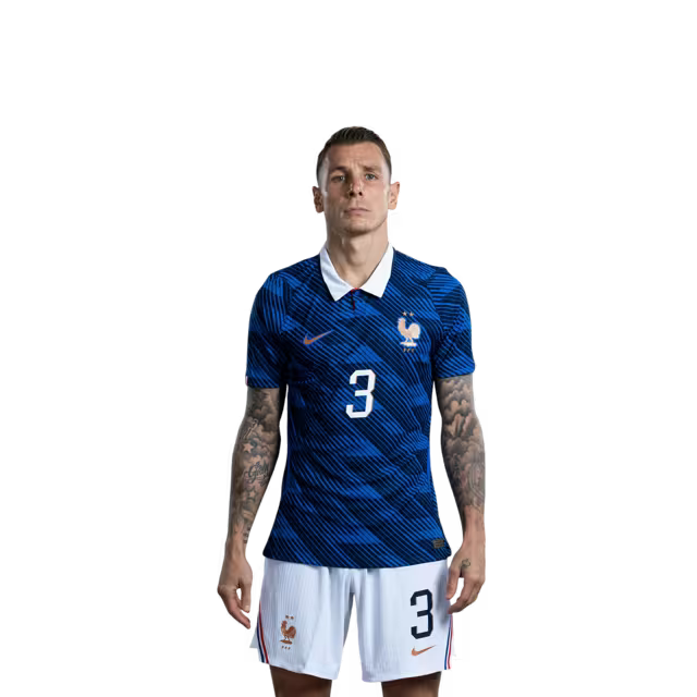 France National Football Team 2026 World Cup Jersey (Player Version/Match Version) — Defenders: No. 2 Malo Gusto, No. 3 Lucas Digne, No. 4 Dayot Upamecano / Défenseurs : n° 2 Malo Gusto, n° 3 Lucas Digne, n° 4 Dayot Upamecano