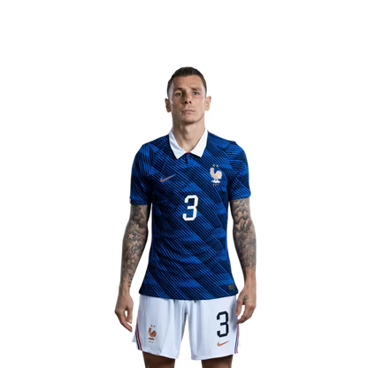 France National Football Team 2026 World Cup Jersey (Player Version/Match Version) — Defenders: No. 2 Malo Gusto, No. 3 Lucas Digne, No. 4 Dayot Upamecano / Défenseurs : n° 2 Malo Gusto, n° 3 Lucas Digne, n° 4 Dayot Upamecano