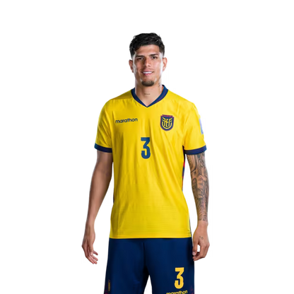 Ecuador National Football Team 2026 World Cup Jersey (Player Version/Match Version) — Defenders: No. 2 Félix Torres, No. 3 Piero Hincapié, No. 4 Joel Ordóñez/ Defensas: N.° 2 Félix Torres, N.° 3 Piero Hincapie, N.° 4 Joel Ordónez
