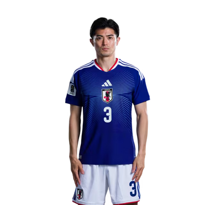 Japan National Football Team 2026 World Cup Jersey (Player/Match Version) — Defenders: No. 2 Yukinari Sugawara, No. 3 Shogo Taniguchi, No. 4 Ko Itakura/2026年ワールドカップ日本代表 ユニフォーム（選手バージョン／試合バージョン） DF：No.2 菅原幸成選手、No.3 谷口彰悟選手、No.4 板倉洸選手