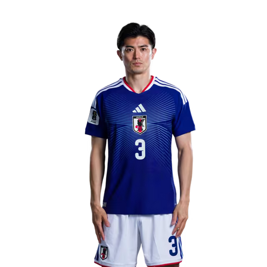 Japan National Football Team 2026 World Cup Jersey (Player/Match Version) — Defenders: No. 2 Yukinari Sugawara, No. 3 Shogo Taniguchi, No. 4 Ko Itakura/2026年ワールドカップ日本代表 ユニフォーム（選手バージョン／試合バージョン） DF：No.2 菅原幸成選手、No.3 谷口彰悟選手、No.4 板倉洸選手
