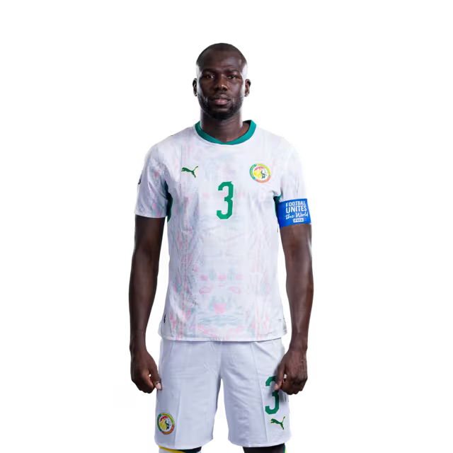 Senegal National Football Team 2026 World Cup Jersey (Player Version/Match Version) — Defenders: No.2 Mamadou SARR, No.3 Kalidou KOULIBALY,No.4 Abdoulaye Seck / Defenseurs : No. 2 mamadou sarr, no. 3 kalidou koulibaly, no. 4 abdoulaye seck