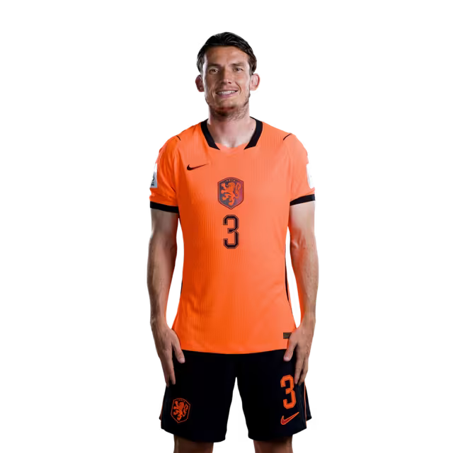 Netherlands National Team 2026 World Cup Jersey (Player Version/Match Version) — Midfielders: No. 3 Marten de Roon, No. 7 Justin Kluivert, No. 8 Ryan Gravenberch / Middenvelders: nr. 3 Marten DE ROON, nr. 7 Justin KLUIVERT, nr. 8 Ryan GRAVENBERCH