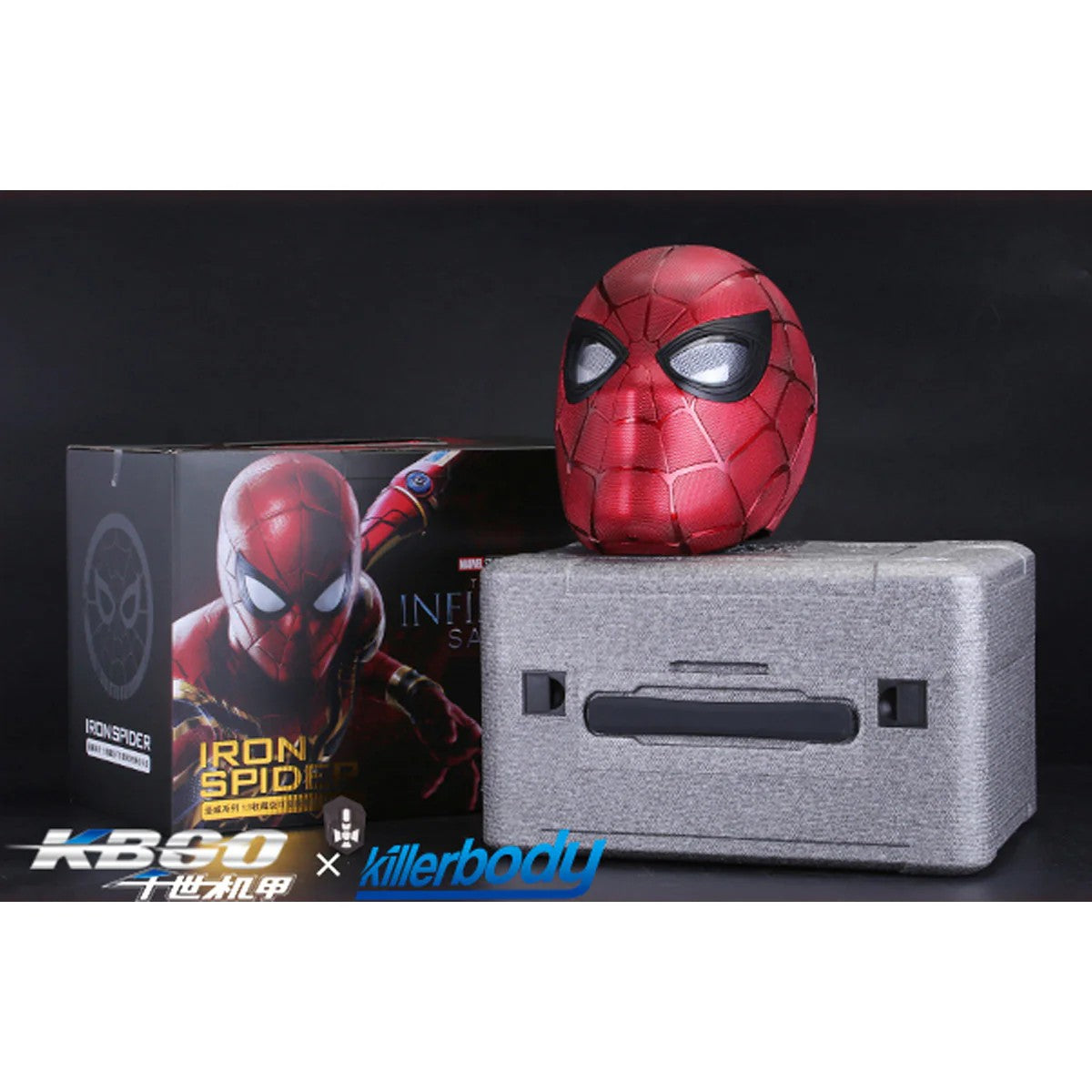 Life-Size Iron Spider-Man Collectible Helmet: Immersive Hardcore Replica with Blinking Eyes, Touch & Remote Control
