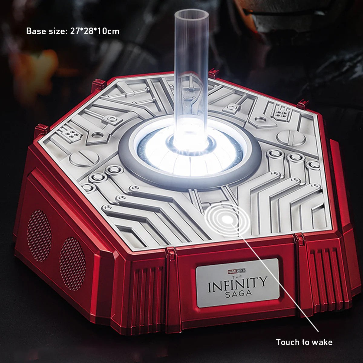 Interactive Iron Man MK5 Helmet – 1:1 Bluetooth Speaker with Flip-Down Faceplate, RGB Ear Lights & Voice/Touch/Remote Control